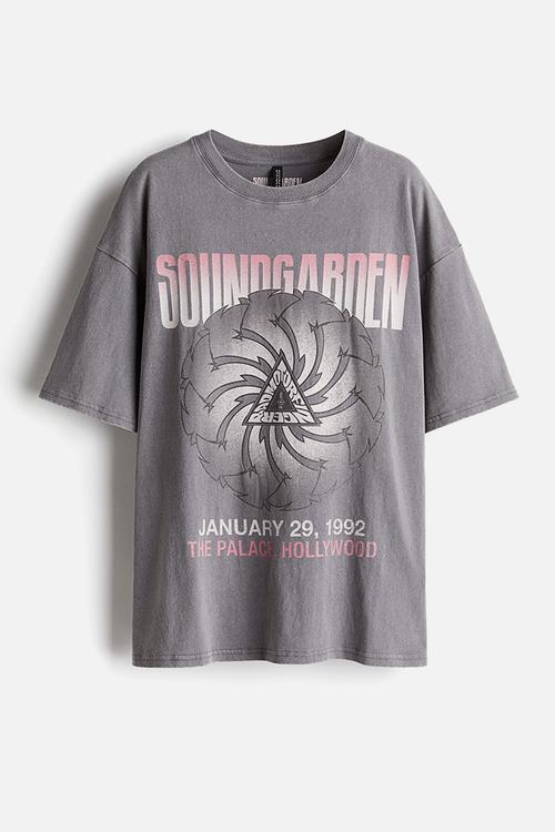 Oversized printed t-shirt - grey soundgarden