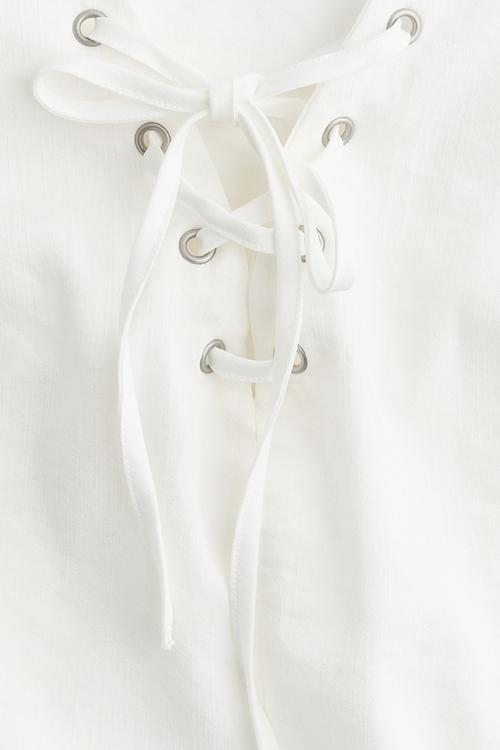 Lacing-detail top - cream 