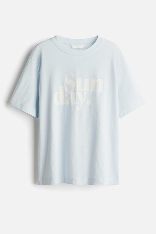 Printed t-shirt - light blue sunday