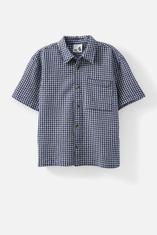 Carter Skate Shirt - Squid Ink/Check