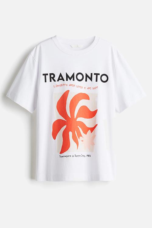 Printed t-shirt - white tramonto