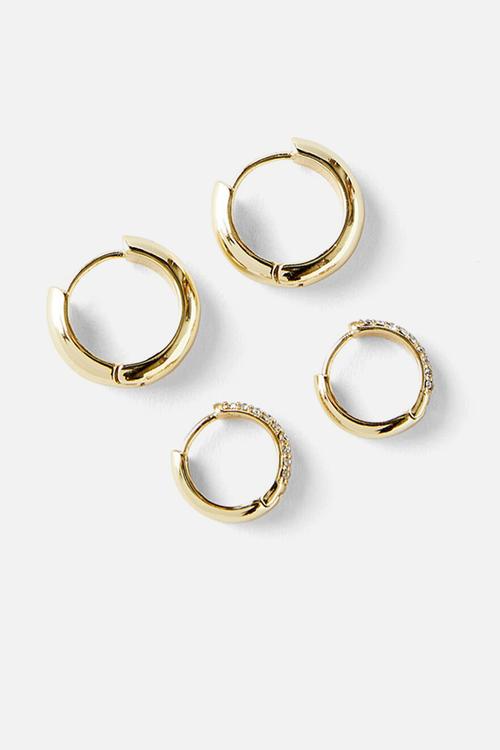 Mid Earring - gold plated pave diamante