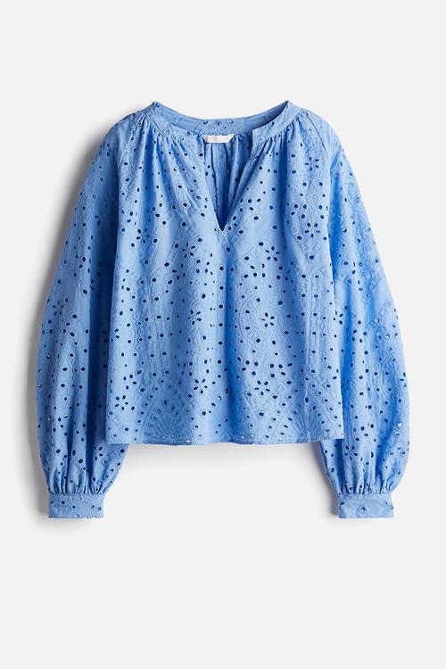 Broderie anglaise blouse - blue