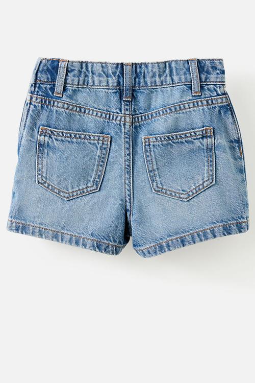 Pleat front denim skort - blue haven mid blue