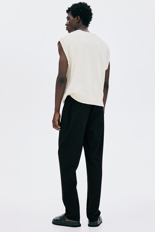 Slim fit tailored joggers - black