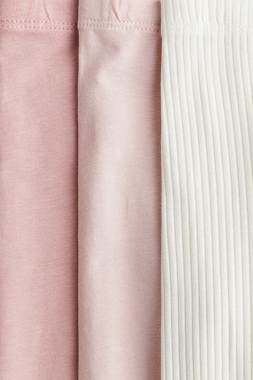 3-Pack jersey leggings - pink & white