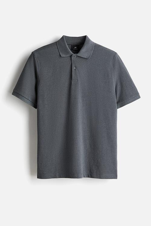 Regular fit piqué polo shirt - dark  grey