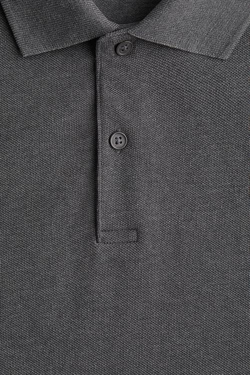 Regular fit piqué polo shirt - dark  grey