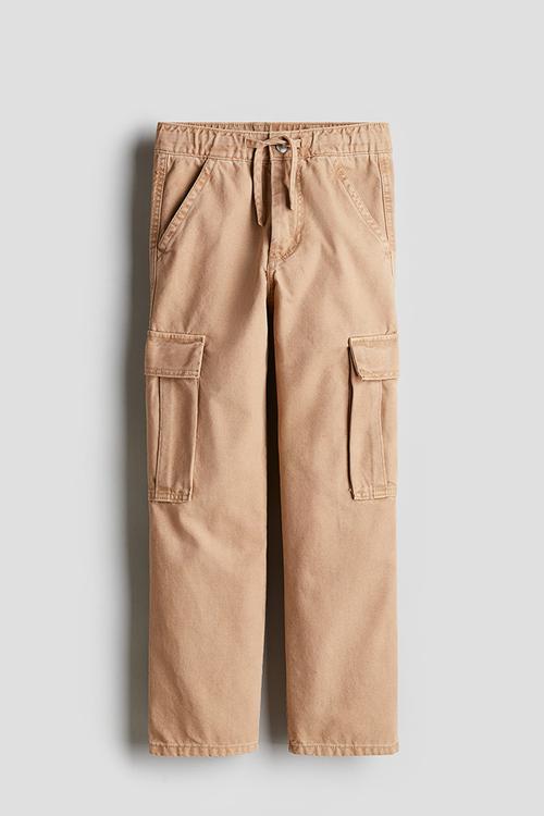 Canvas cargo trousers - beige