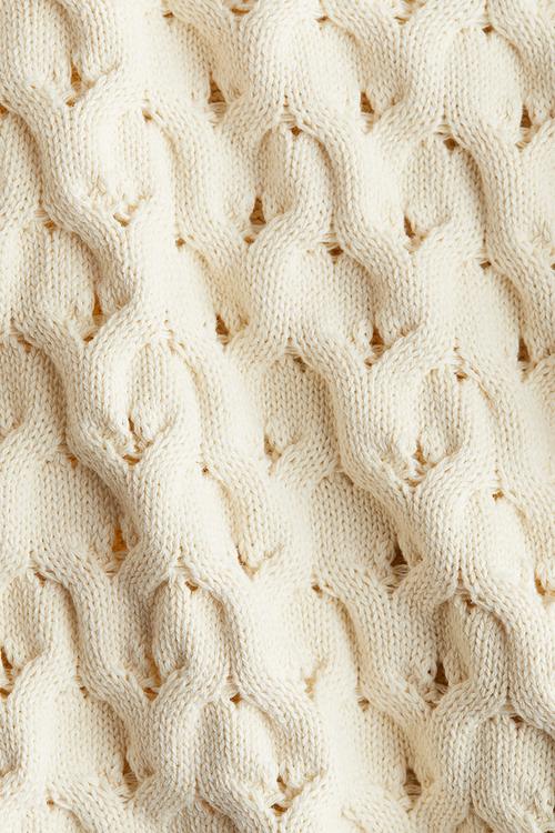 Hole-knit jumper - cream