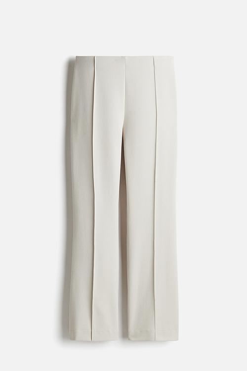 Flared crease-leg trousers - light mole