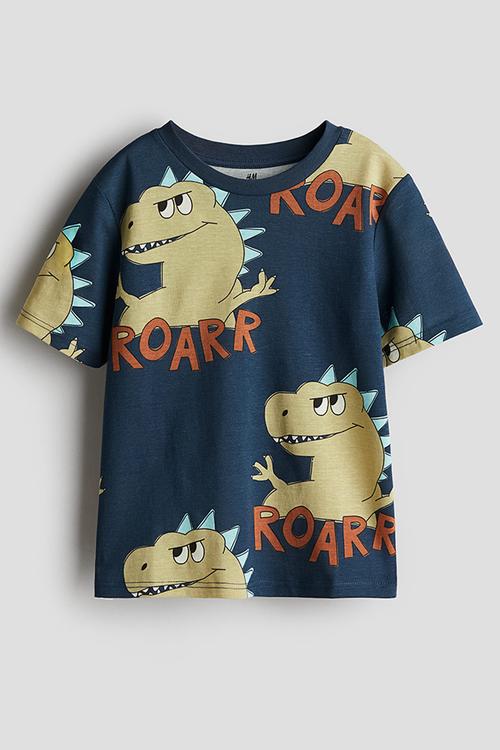 Printed t-shirt - navy blue roarr 