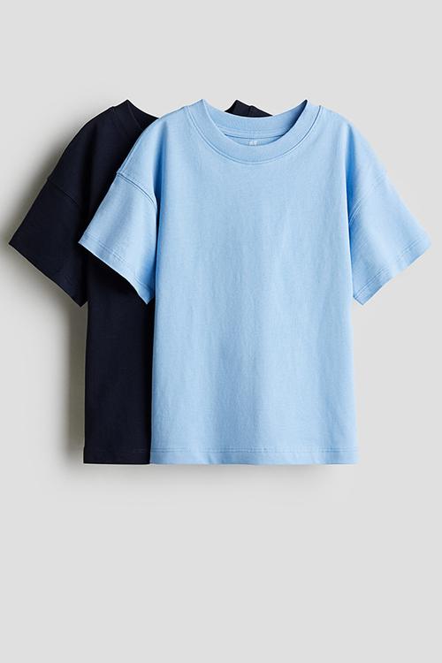 2-Pack oversized t-shirts - light blue & navy blue