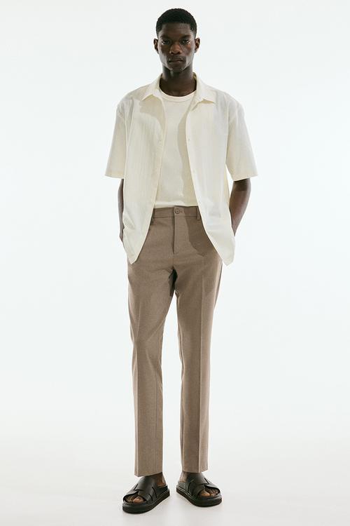 Slim fit tailored trousers - beige