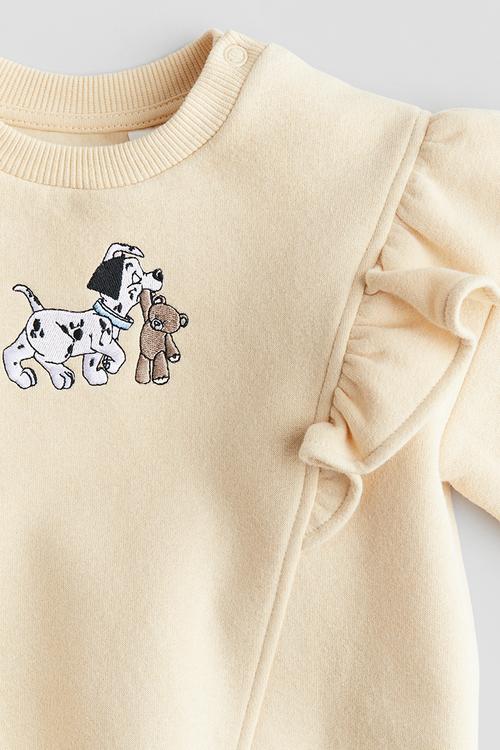 Flounced sweatshirt - light beige 101 dalmatians 