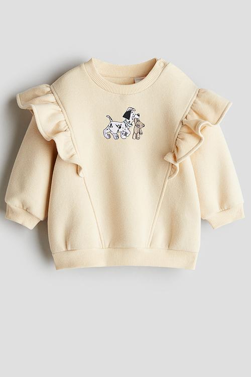 Flounced sweatshirt - light beige 101 dalmatians 