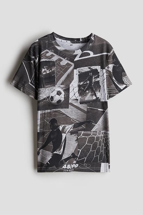 Printed t-shirt - grey football players