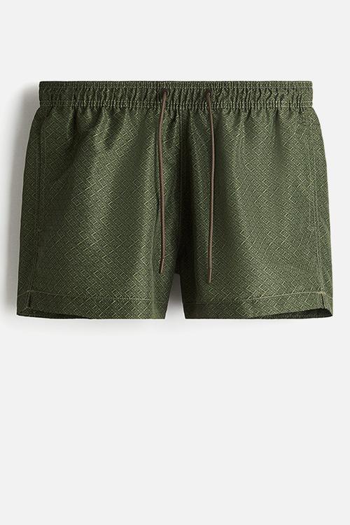 Patterned swim shorts - dark green patterned