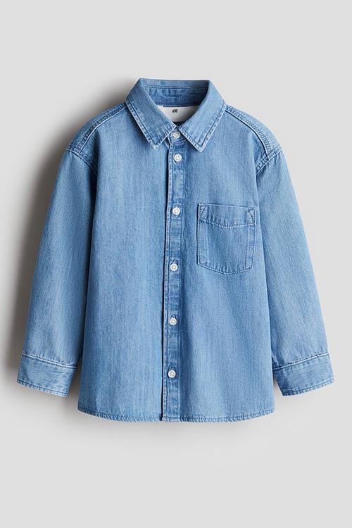 Cotton denim shirt - denim blue