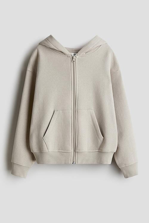 Zip-through hoodie - light beige