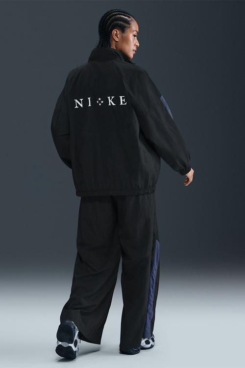 Nike womens speed windrunner jacket - black/midnight navy/sail