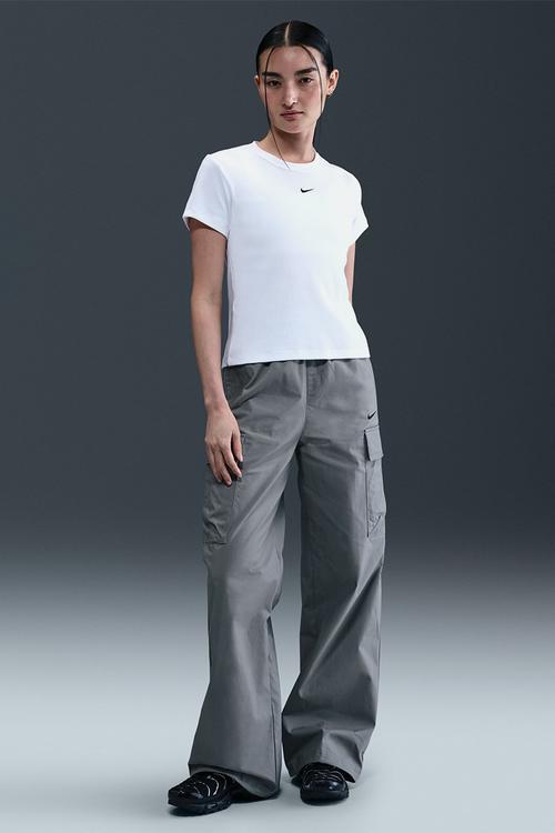 Nike womens rib tight tee - white