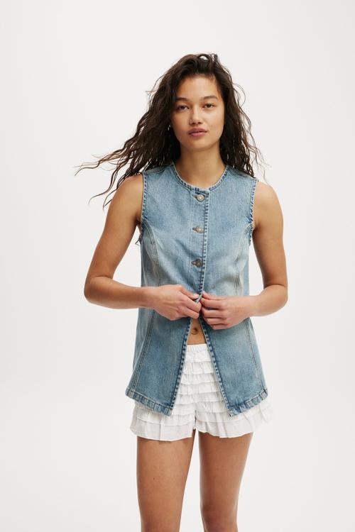 Sienna denim vest - cassette blue