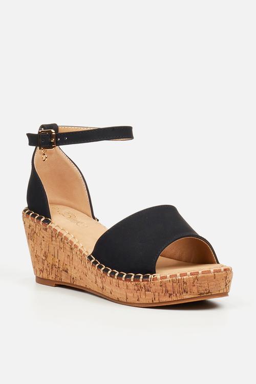 Jayda 5 cork wedge - black