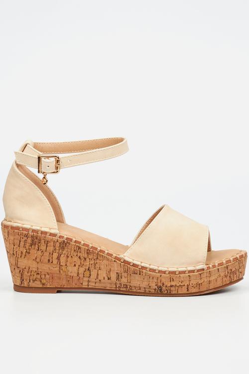 Jayda 5 cork wedge - bone