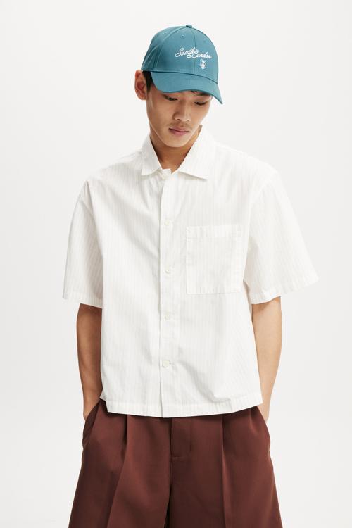 Ventura Short Sleeve Shirt - Off White Stripe