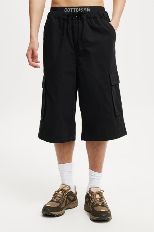 Super Baggy Cargo Short - Washed Black