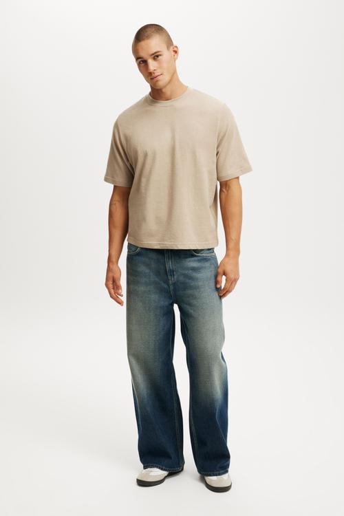 Cropped Fit T-shirt - Gravel Stone Terry