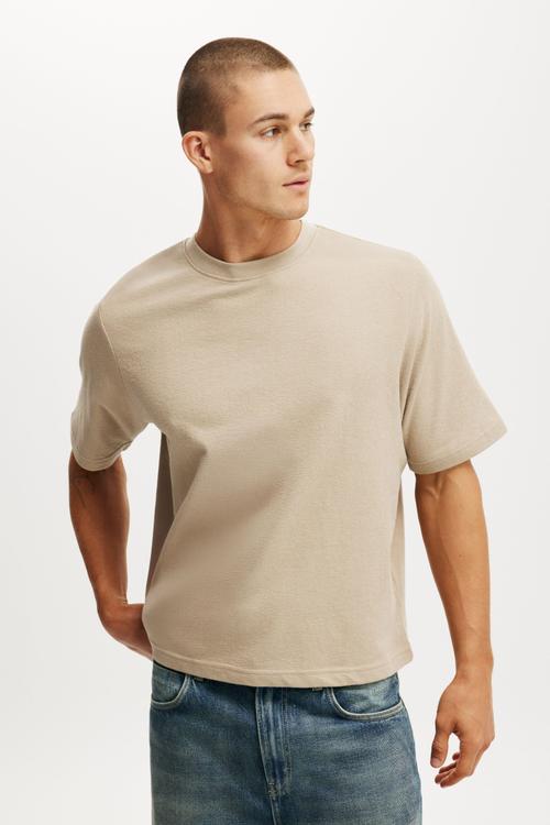 Cropped Fit T-shirt - Gravel Stone Terry