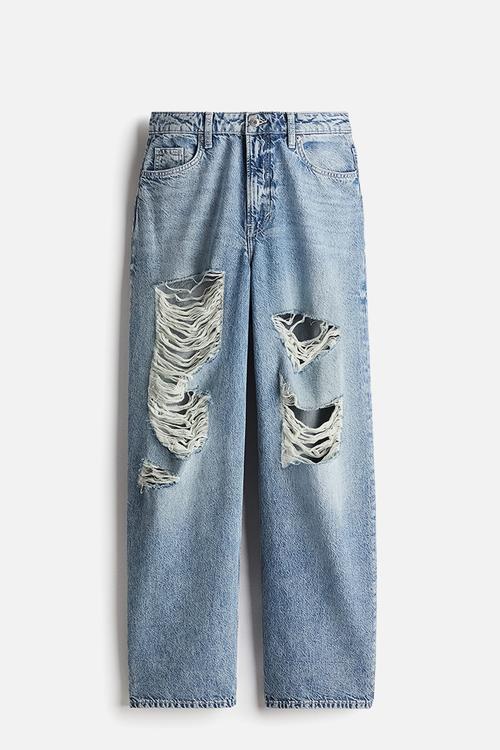 Curvy fit baggy high jeans - light denim blue