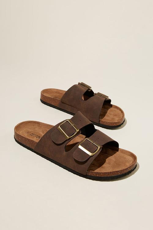 Double buckle sandal - brown