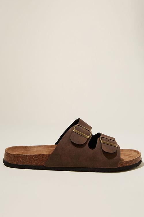 Double buckle sandal - brown
