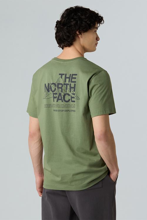 Short sleeve mountain sketch tee - bark mist