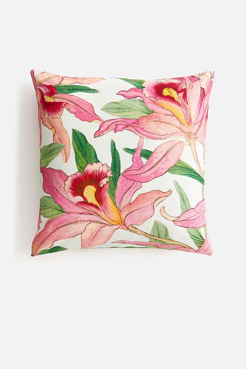 Patterned cushion cover - light beige floral