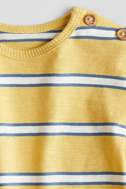 Cotton jersey T-shirt - yellow/striped