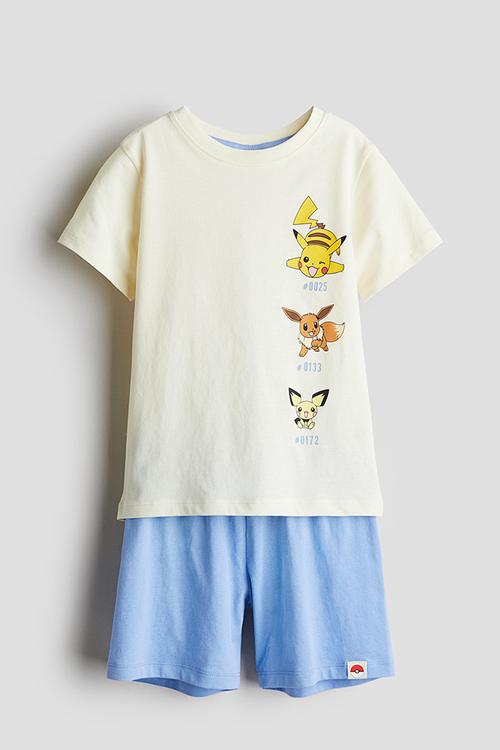Printed pyjamas - light yellow pokémon