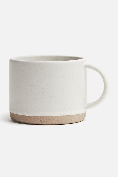 Reactive-glaze stoneware mug - white
