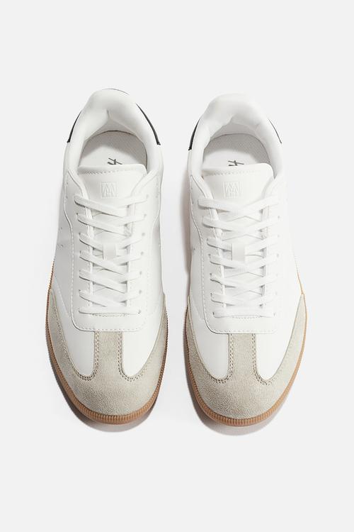 Trainers - white & beige