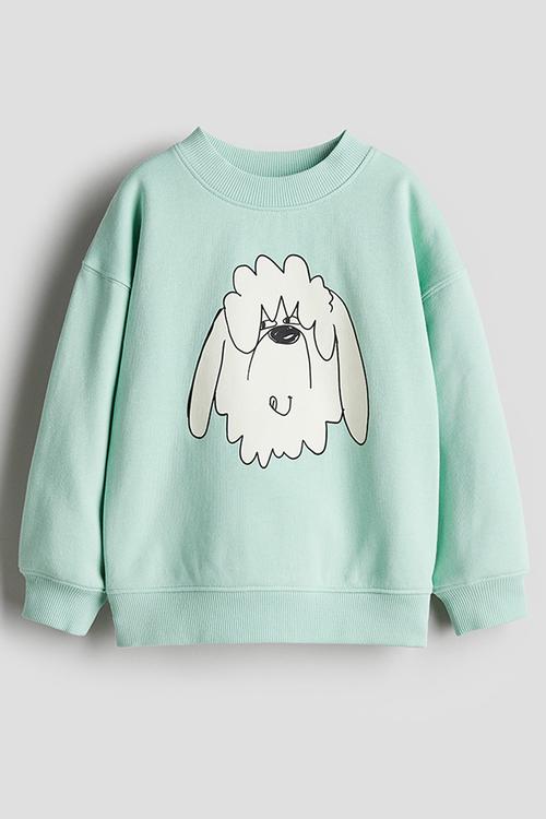 Printed sweatshirt - light green dog