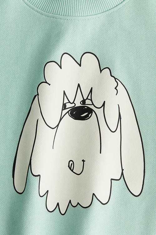 Printed sweatshirt - light green dog