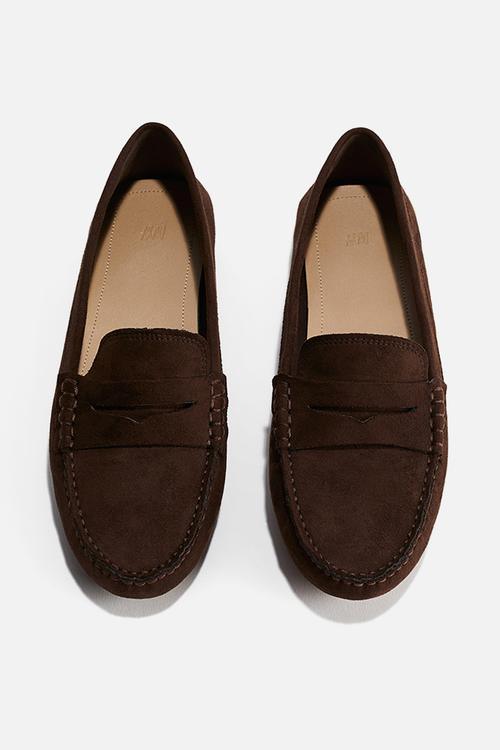 Napped loafers - dark brown