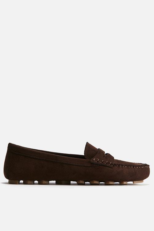 Napped loafers - dark brown
