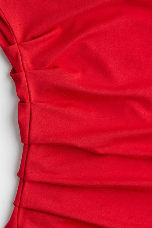 Draped bodycon dress - red