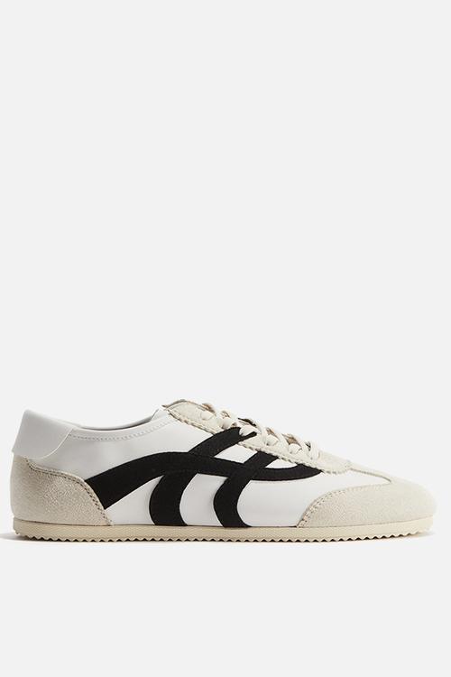 Trainers - white & light beige