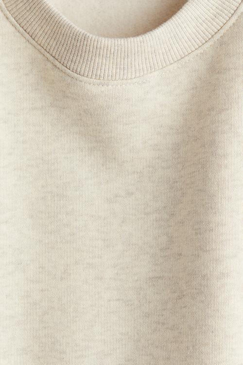 Brushed-inside sweatshirt - light beige marl
