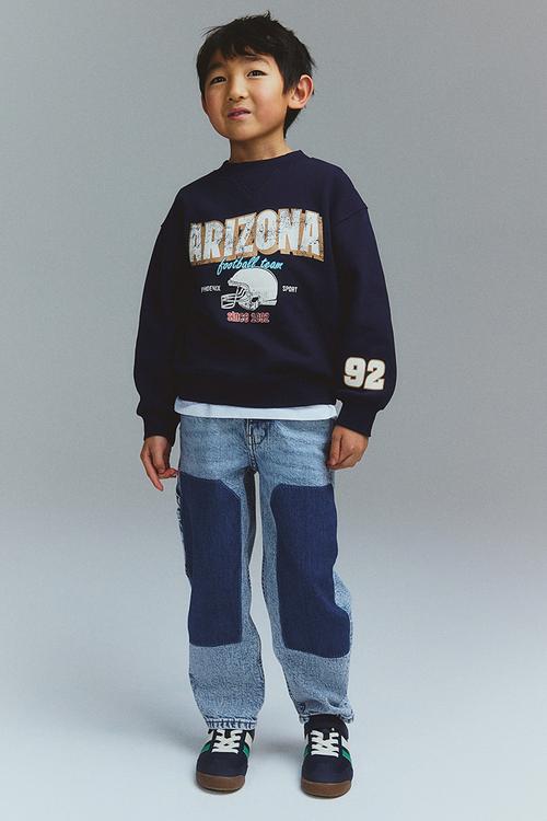 Printed crew-neck sweatshirt - navy blue arizona